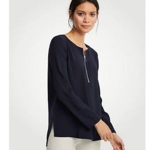 Zip-Front Blouse | Ann Taylor